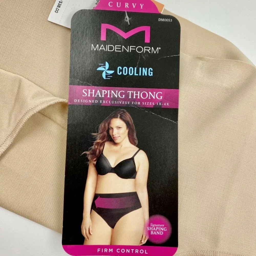 Maidenform Curvy Cooling Shaping No Pinch Waistbnd Thong w/ Firm Control Size 3X - Picture 1 of 6
